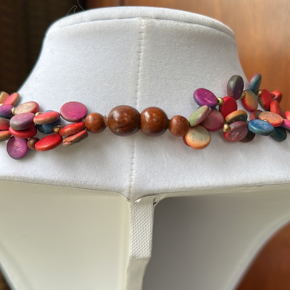 Colorful Boho 3-Stand Beaded Necklace - Picture 6 of 6